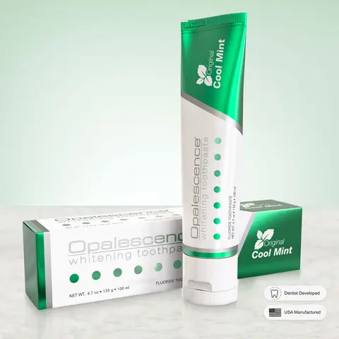Opalescence Teeth Whitening Toothpaste - Ultradent Cool Mint Original Formula - Gluten-Free Oral Care, Gentle Daily Use - 4.7 oz