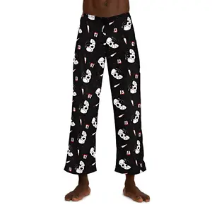 Friday The 13th Cute Jason Mask Knife Print Pajama Pants Men Women Unisex Horror Lounge Pants Loose Fit Soft Breathable All Season Cozy Sleep Bottoms
