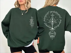 Lord 0f the Rings Sword Sweatshirt – LOTR Inspired Graphic Crewneck, Fantasy Rune Design, Oversized Unisex Sweatshirt, Aesthetic Streetwear Pullover, Gift for Tolkien Fans, Classic Fashion, Fits Every Occasion, Year-Round Style, Easy to Wear