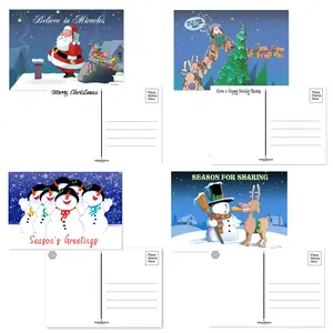 Assorted Christmas Postcards - 40 Funny Christmas Postcards - 4 x 6 Inch Postcards (Long Night)