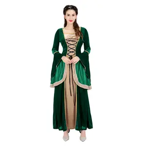 Medieval Dress Long Renaissance Costume Gown lrish OverDeluxe Victorian Vintage Cosplay women 6503-D1