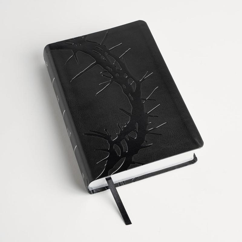 KJV Large Print Personal Size Reference Bible, Charcoal LeatherTouch Crown of Thorns