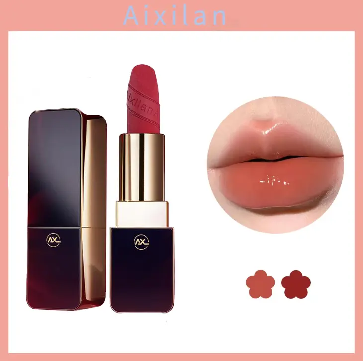 Aixilan AX Luminous HydraLipstick - Iconic Red with Yellowish Tint, Non-Smudge Glossy Finish, Luxurious Long-Lasting Lip Stain Peel Tint, Vitality Makeup, Lip Care Cosmetic, Moisturizer, Daily Use, All Skin Types