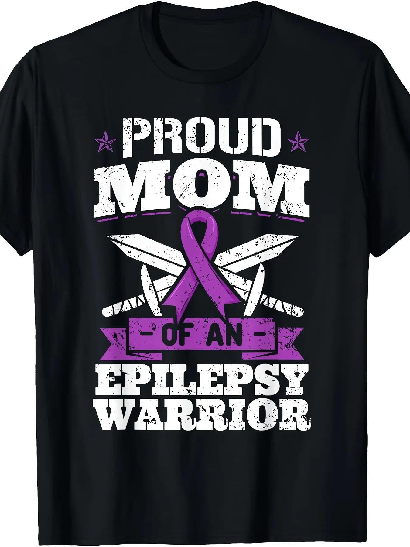 Epilepsy Warrior Mom Epileptic Seizure Disorder Ad unisex soft cotton short sleeve t shirt, vintage graphic casual tee for men women teens, perfect birthday holiday gift for camping travel gym daily street casual wear