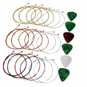 Restring your guitar 3 times  6 picks included. Steel acoustic strings, great for beginners or gigging players. All in one kit.