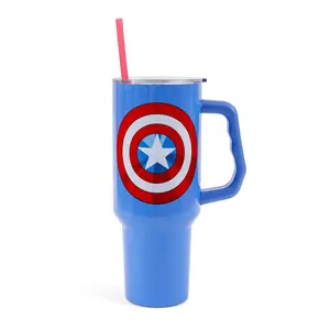 Marvel Comics Captain America 40-Ounce Stainless Steel Tumbler With Handle
