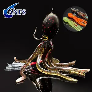 Octopus Shaped Soft Fishing Lure, 1 Count Artificial Fishing Bait With Double Hook, Fake Fishing Lure, Outdoor Fishing Accessories