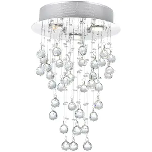 CWI Lighting Rain Drop 3 Light 12 inch Chrome Flush Mount Ceiling Light 6601C12C