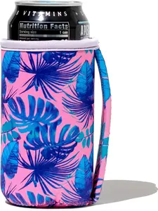 GoCuff Tall Can Cuff Covers Reusable Insulator with Handle: Neoprene Can with Insulated Sleeves For Soda, Energy drink, Beer, 16 oz Tall Can Beverages (Havana Blues, Tall 16oz)