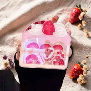 Cute Strawberry Shortcake Phone Grip Shaker | Kawaii Bakery Dessert Phone Holder Aesthetic Gift