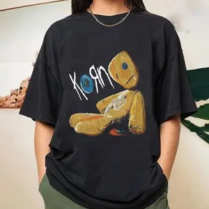 Korn Tour Retro Tee Gift Unisex Fans All Size Black Gift Christmas Shirt For Family