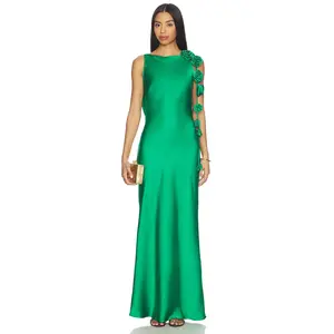 Runaway The Label Zurina Low Back Maxi Dress in Emerald