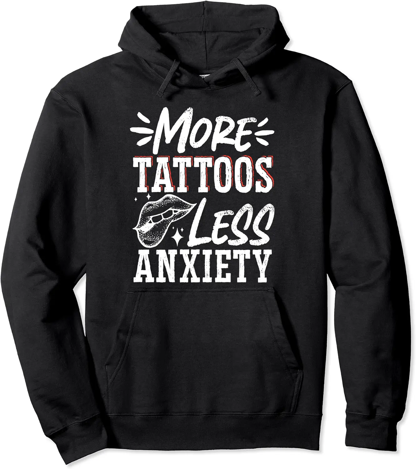 More Tattoos Less Anxiety Pullover Hoodie - Clydebell Shop 46B0D4VYYHHY