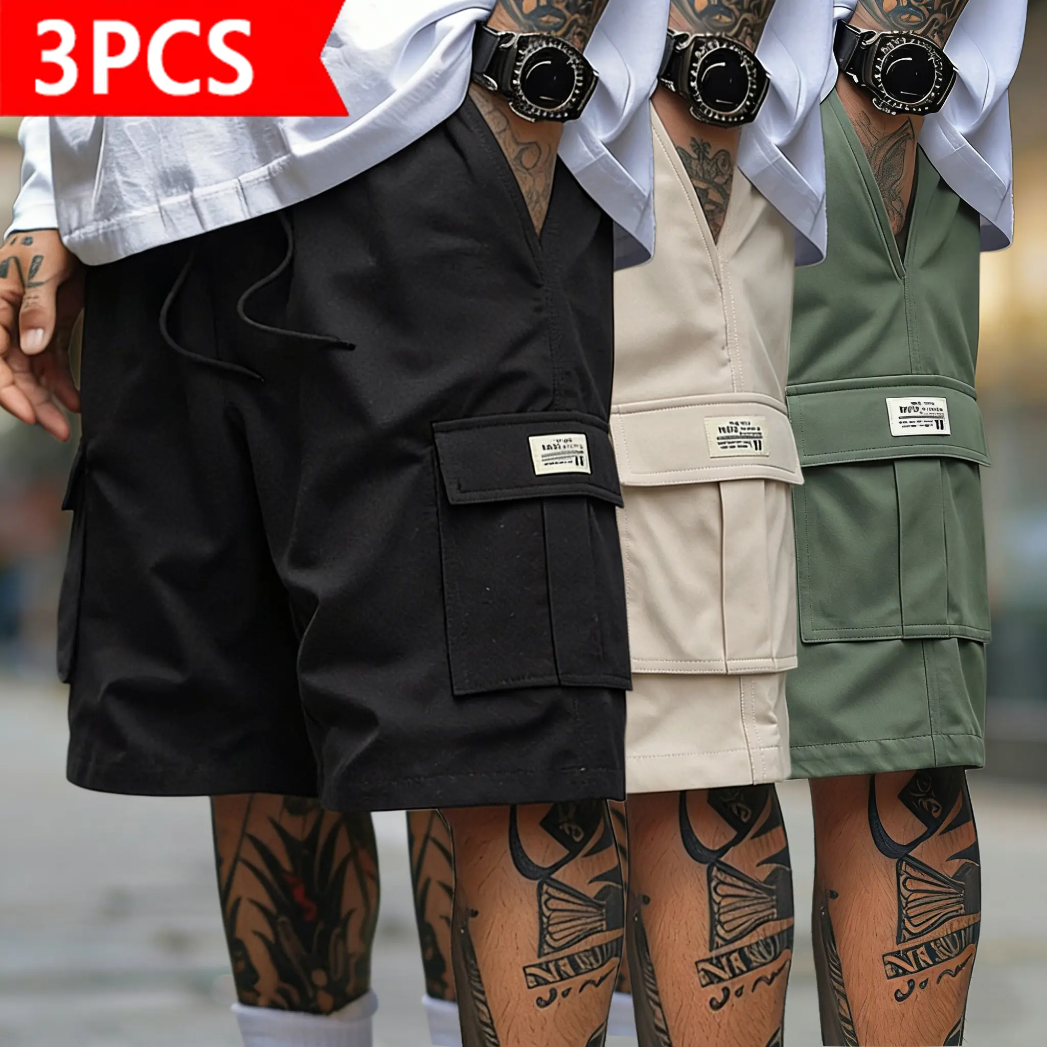 Black + Khaki + Army Green