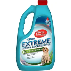 Extreme Pet Stain and Odor Eliminator Spray for Dogs and Cats - Enzymatic Cleaner with 3X Pro-Bacteria Cleaning Power - Strong Urine Pee & Poop Stain Remover - Spring Breeze, 1 Gal