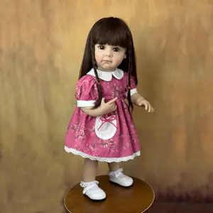 GUESSBELLY New Face Lifelike 55 CM Full Soft Vinyl Reborn Baby Girl Doll 22 Inch Princess Toddler Art Bebe Birthday Gifts for Child