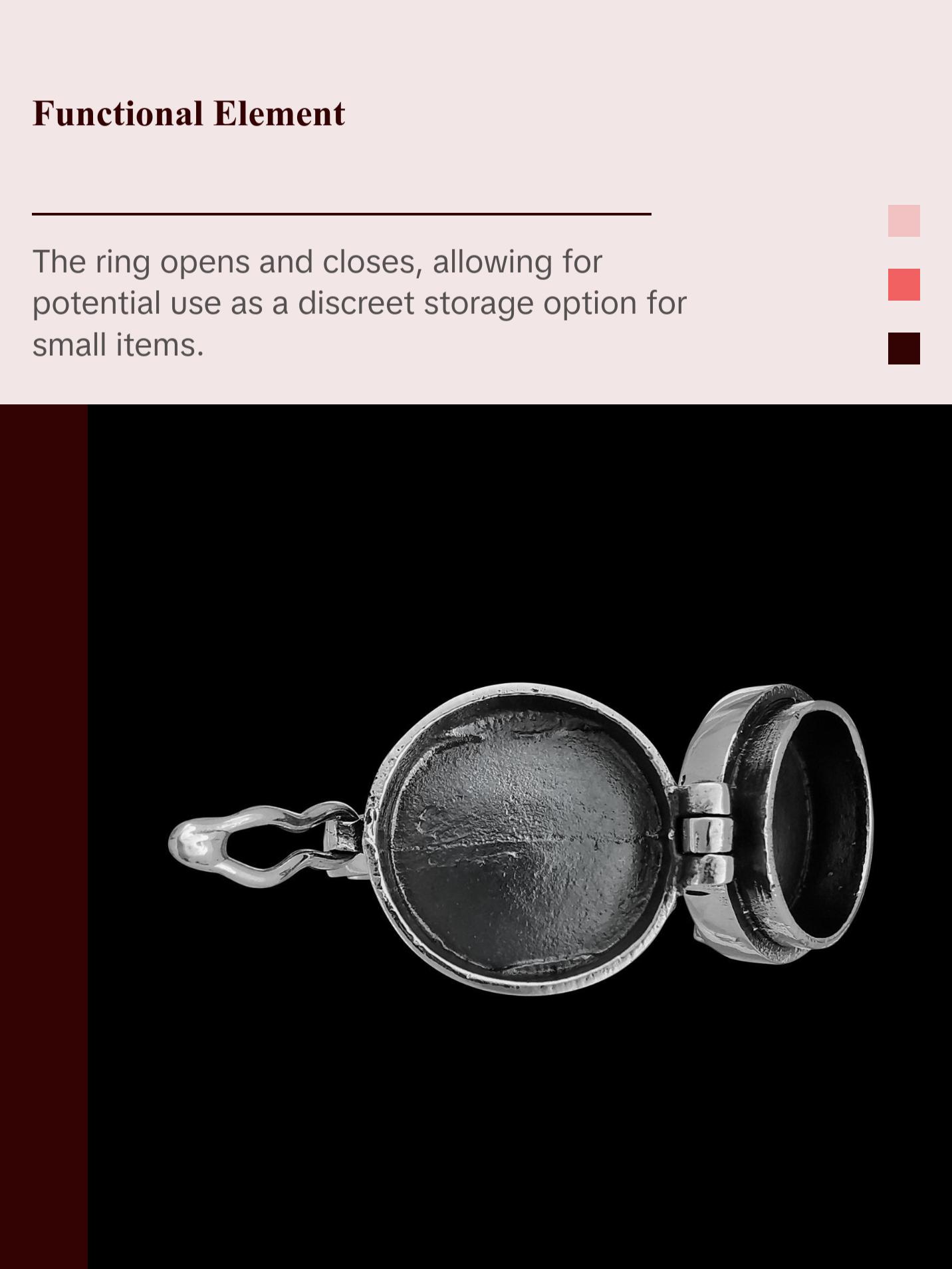 925 Sterling silver pentagram poison ring which opens and closes