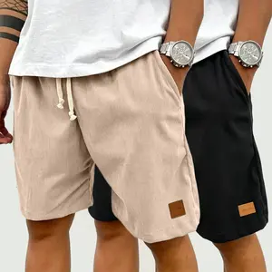 Men's Solid Patched Drawstring Waist Shorts, Regular Fit Casual Pocket Elastic Waist Shorts for Summer, Men's Bottoms for Daily Wear, Casual Sports Shorts fathersdaygift