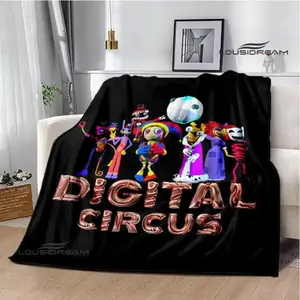 The Amazing Digital Circus Cartoon Flannel Blanket - Premium Flannel Material Soft Cozy Warm Throw for Sofa Travel Bed Linings Birthday Mother's Day Valentine's Day Christmas Gift Throwblanket