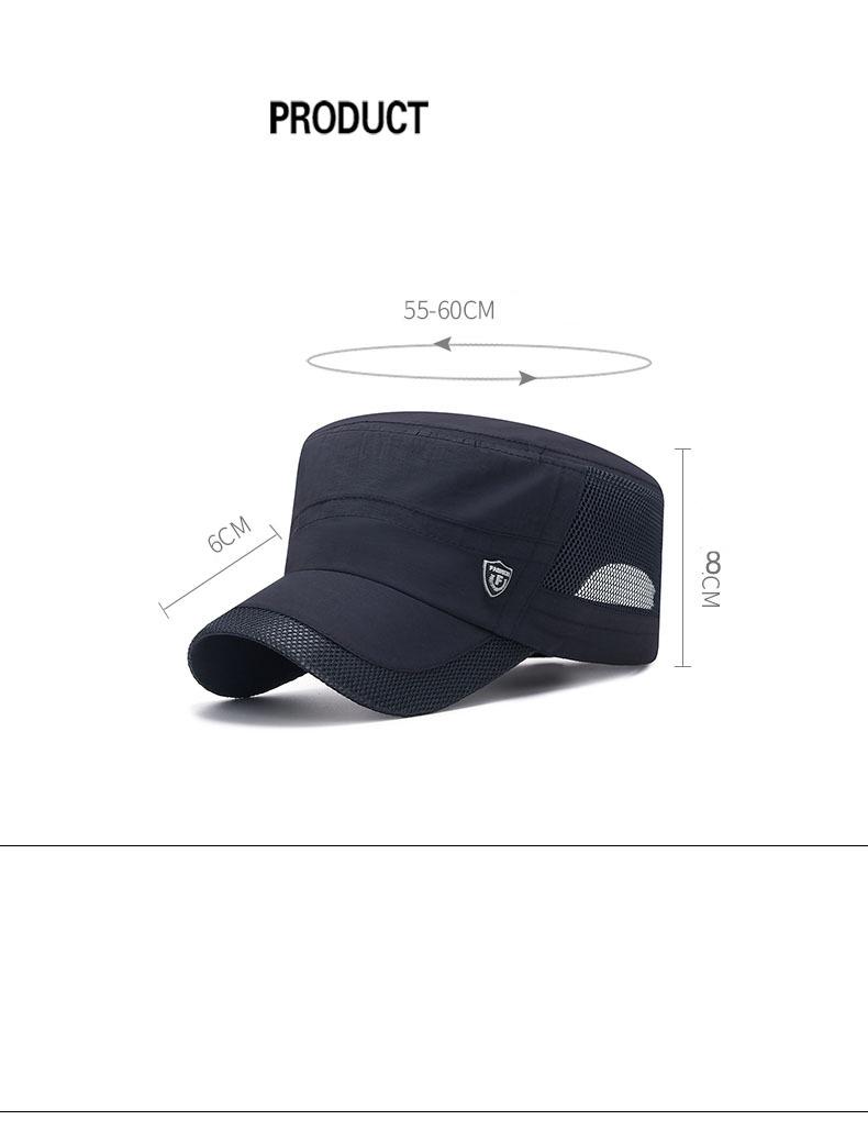 Men's Quick-Drying Hat Lightweight Breathable Mesh Flat-Top Cap for Summer Sun Protection & Shade Spring/Summer Outdoor Baseball Cap Unisex