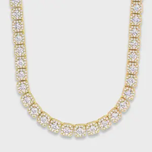 Clustered Tennis Chain (Gold) - 8mm