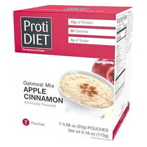 ProtiDiet - Apple-Cinnamon Instant Oatmeal Mix - 7/Box