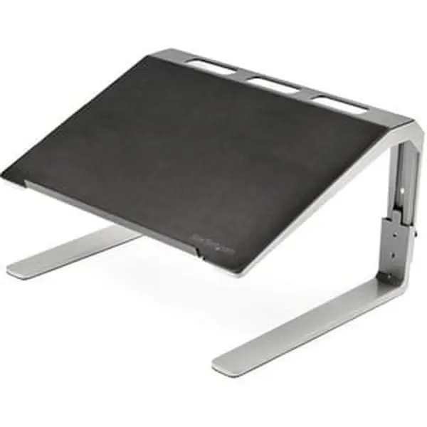 Startech Adjustable Laptop Stand - Heavy Duty Steel & Aluminum - 3 Height Settings - Black, Silver