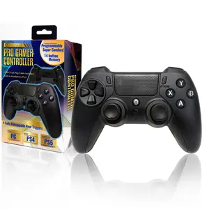 Ghost Gear PS4 Pro Controller Metallic Black - High-Speed USB-C, Four Programmable Rear Triggers, 14-Button Command Recording & Playback, Compatible with PS4/PS5/PC - Turbo