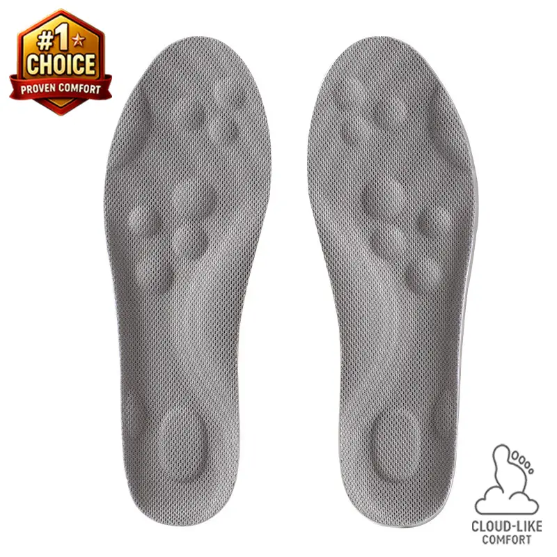 Cloud Insoles for Men and Women - 4D Technology Insole,Sports Shoes Insoles,Keeps feet balanced and upright,One size fits most, adjustable by cutting