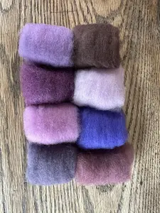 Purple Corriedale Needle Felting Fiber Color Sampler