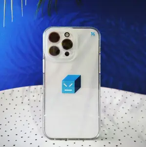Clear Face Blue Cube Minimalistic Case for iPhone