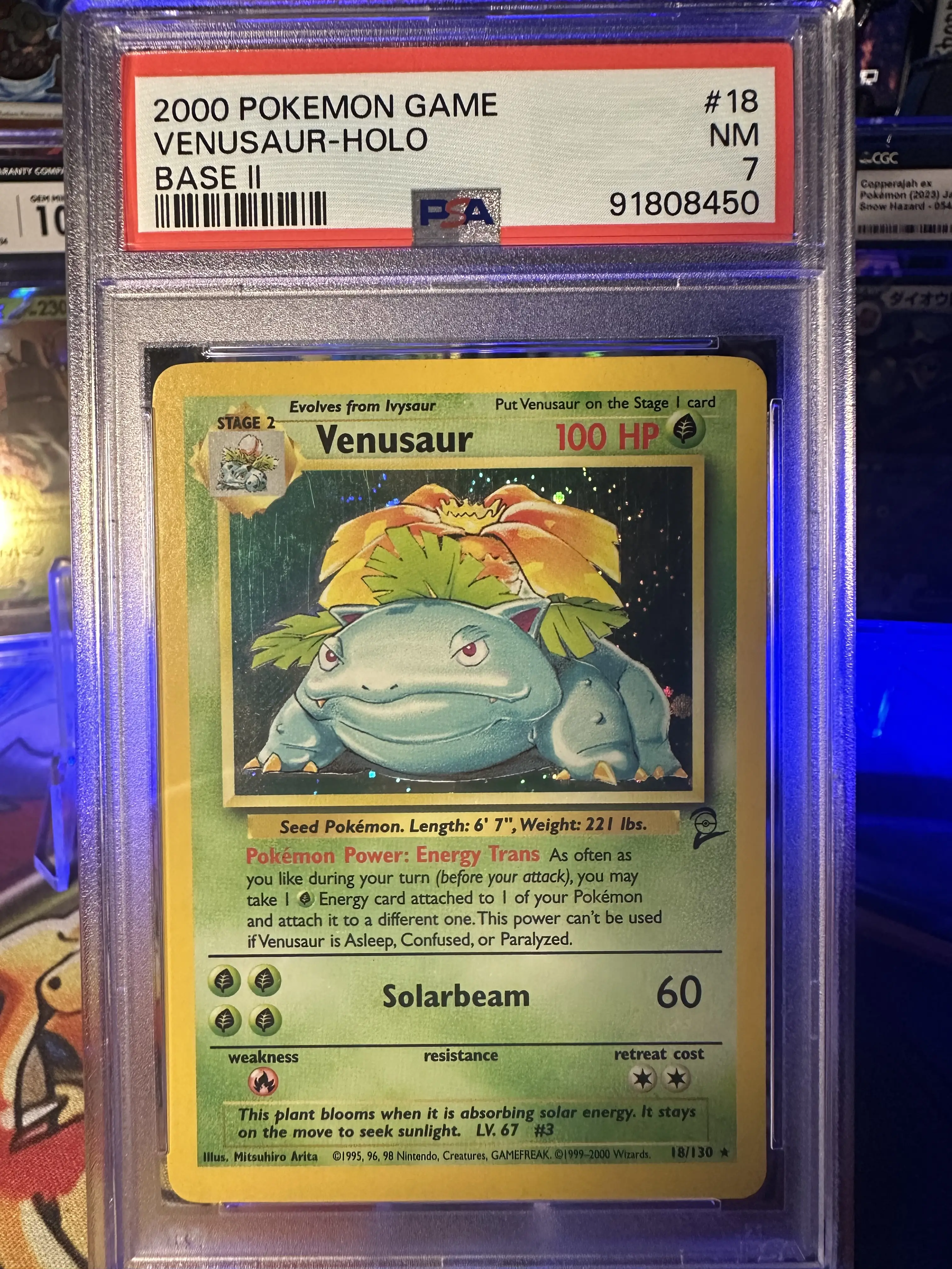 PSA 2000 POKEMON GAME BASE II 18 VENUSAUR HOLO 7