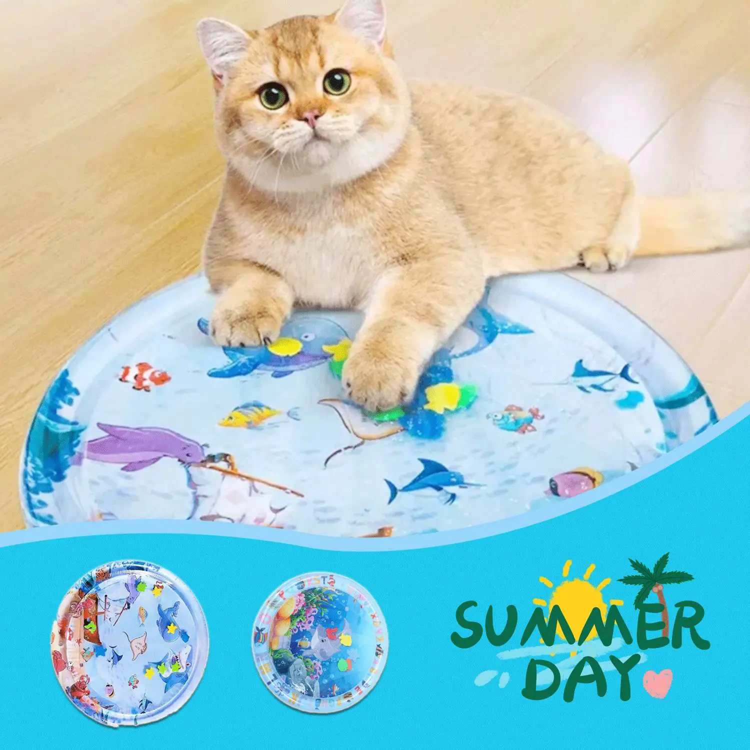 Pet Cooling Mat Summer Water Bed Cushion Ice Pad for Dogs Cats Cooling Sleeping Mat Square Pet Bed for Puppy Large Small Dogs Cold Kennel Pad Heat Relief Pet Accessories