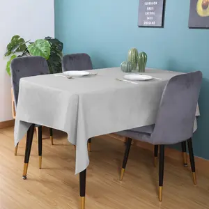 Linen Textured Rectangle Tablecloth,Waterproof Wipeable Farmhouse Burlap Table Cloth,Stain Resistant Wrinkle Free Table Covers for Kitchen Dining Holiday Party (Light Grey)