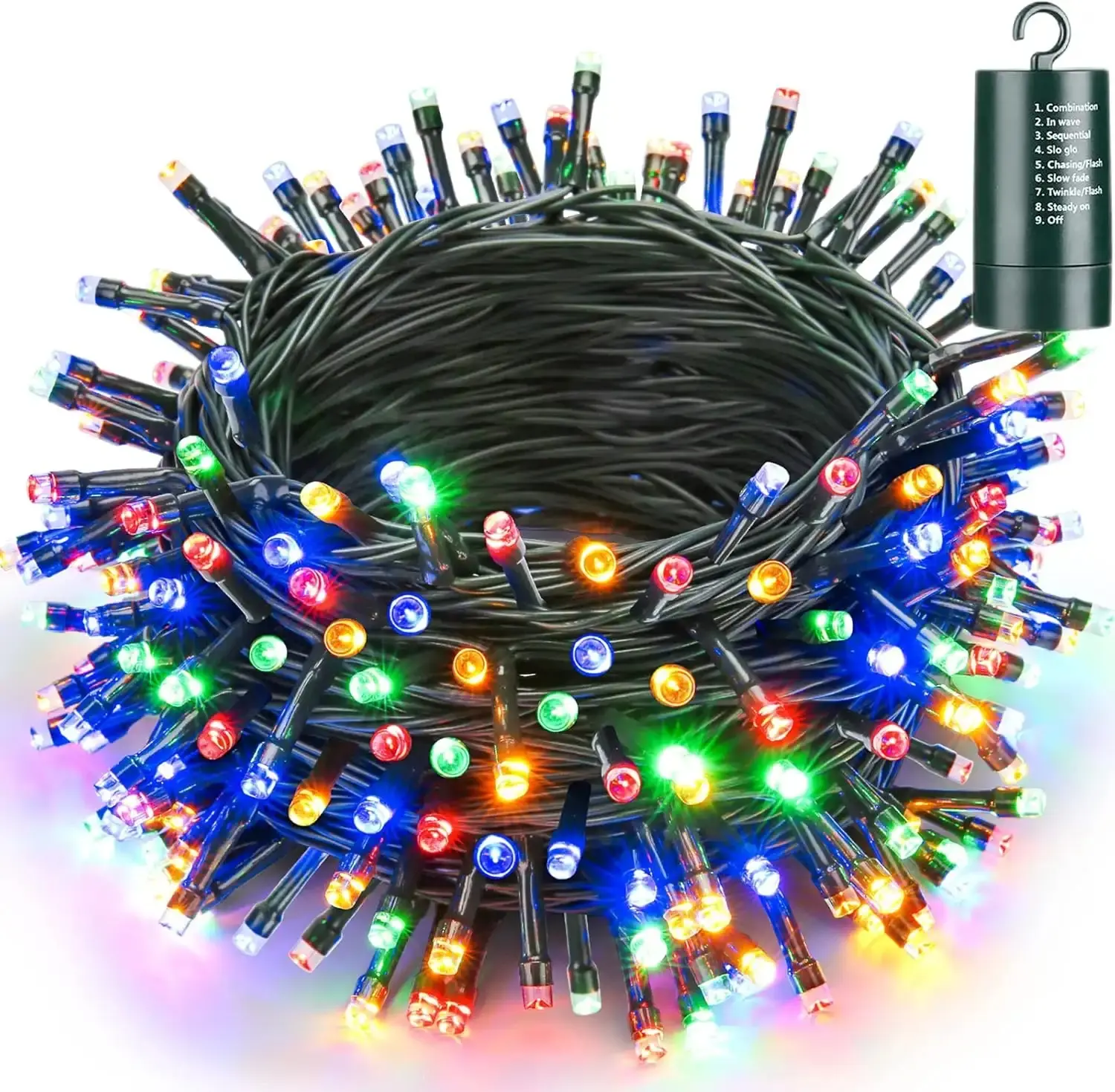 Battery Christmas Lights, 66ft 200LED Fairy Lights Battery Operated Timer 8 Modes Waterproof for Outdoor Home Garden Party Holiday Christmas Trees Decoration (Multicolor), Lighted Decorative Lights