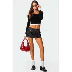 Edikted Women's Rae Denim Mini Skort - Multicolor