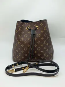 Pre-owned Louis Vuitton Neonoe Monogram Black Bucket Bag，2019 NFC Chip Embedded， retail price：2300