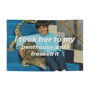 Funny Tapestry I Took Her to My Penthouse and I Freaked It Funny Meme Flag 3x5 Feet With 4 Metal Rings