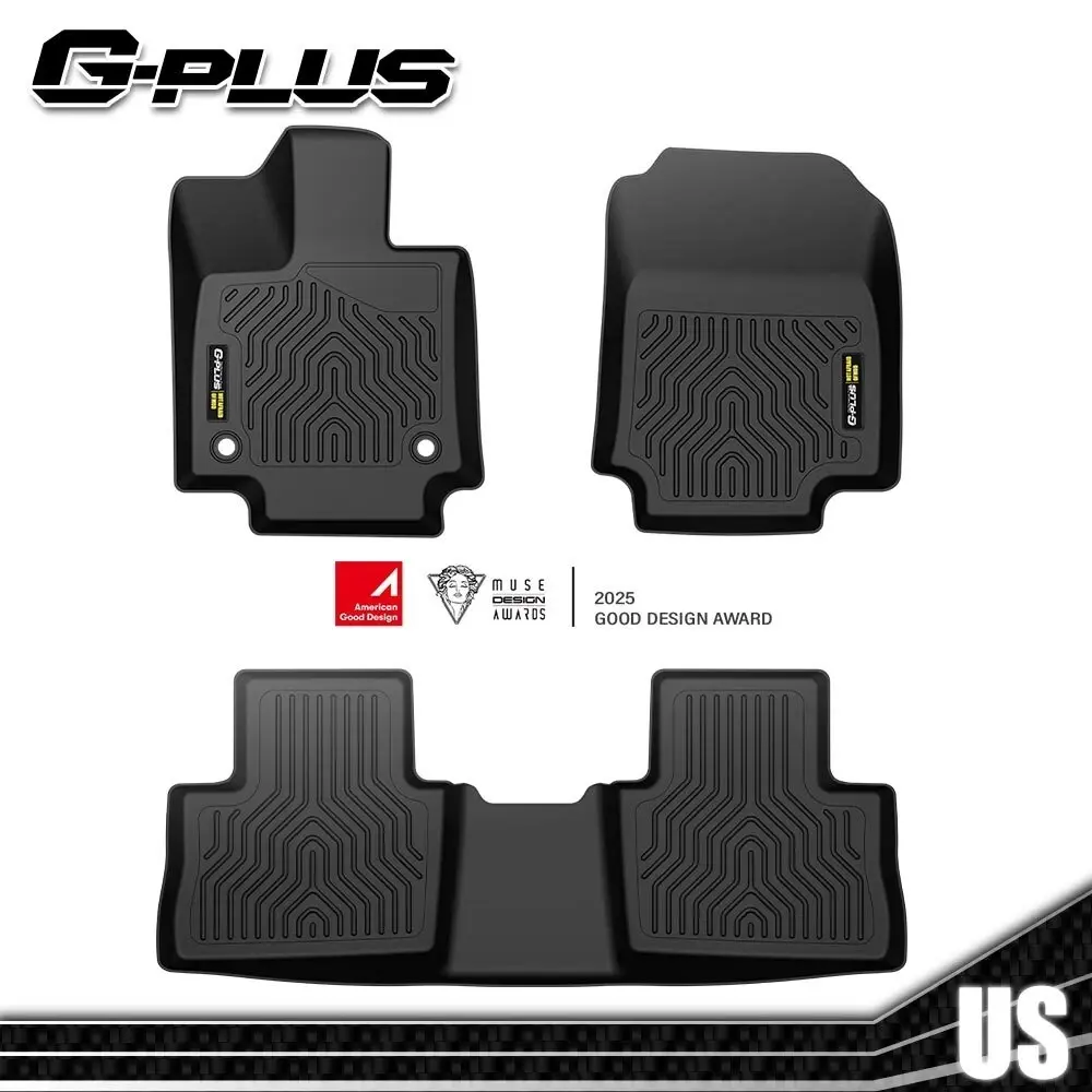 G-PLUS Synthetic TPE All Weather Waterproof Nonslip Floor Mats - 3PCS Front & Rear Car Interior Kit, Crease-Recovering, Fits Perfectly for 2013-2024 Toyota RAV4, Car Accessories, Protects Floors