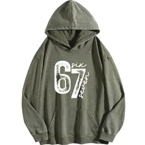 Holafish Women's Oversized Unisex Heavyweight Acid Wash Hoodie Long Sleeve Pullover Loose Fit Casual Streetwear Sweatshirt for Cold Weather & Weekend Outings