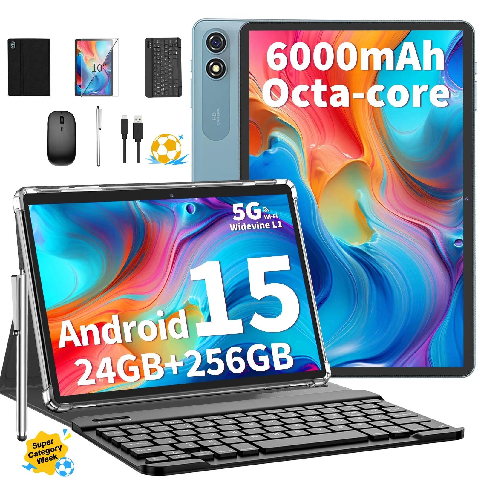 FathersDayGift】2026 Relndoo Android 15 Tablet 10.1 inch with 16(8