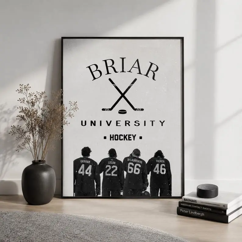 Off Campus Series Poster, Briar University Hockey Wall Art Print, College Romance Bookish Wall Decor, Hockey Romantic Wall Art