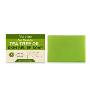 Viareline Tea Tree Oil Skin Soap, Gentle Cleansing Refreshing Bath Comfort Moisturizing Nourishing Skincare, Hydrating Cleaning Soap