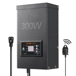 Summervibes VEVOR 300W Low Voltage Landscape Transformer with Timer and Photocell Sensor, Waterproof Landscape Lighting Transformer, 120V AC to 12V/14V AC for Outdoor, Spotlight, Pathway Light, Pool light, ETL