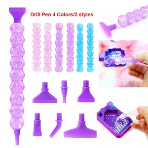 Latest New Jelly Sparkle Series Resin DIY Diamond Painting Drill Pen Set Handheld Tool Accessories, Threaded Plastic Head Drill Bit, 5D Diamond Painting Tools