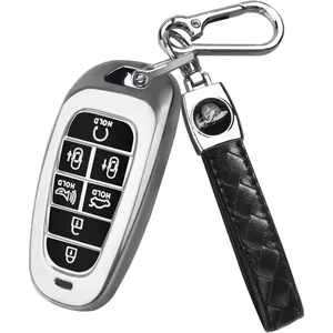 For Hyundai Key fob Cover Fit for 7 Buttons 2023 2022 2021 2020 Hyundai Sonata Santa fe Tucson TPU Key Fob Case Protector