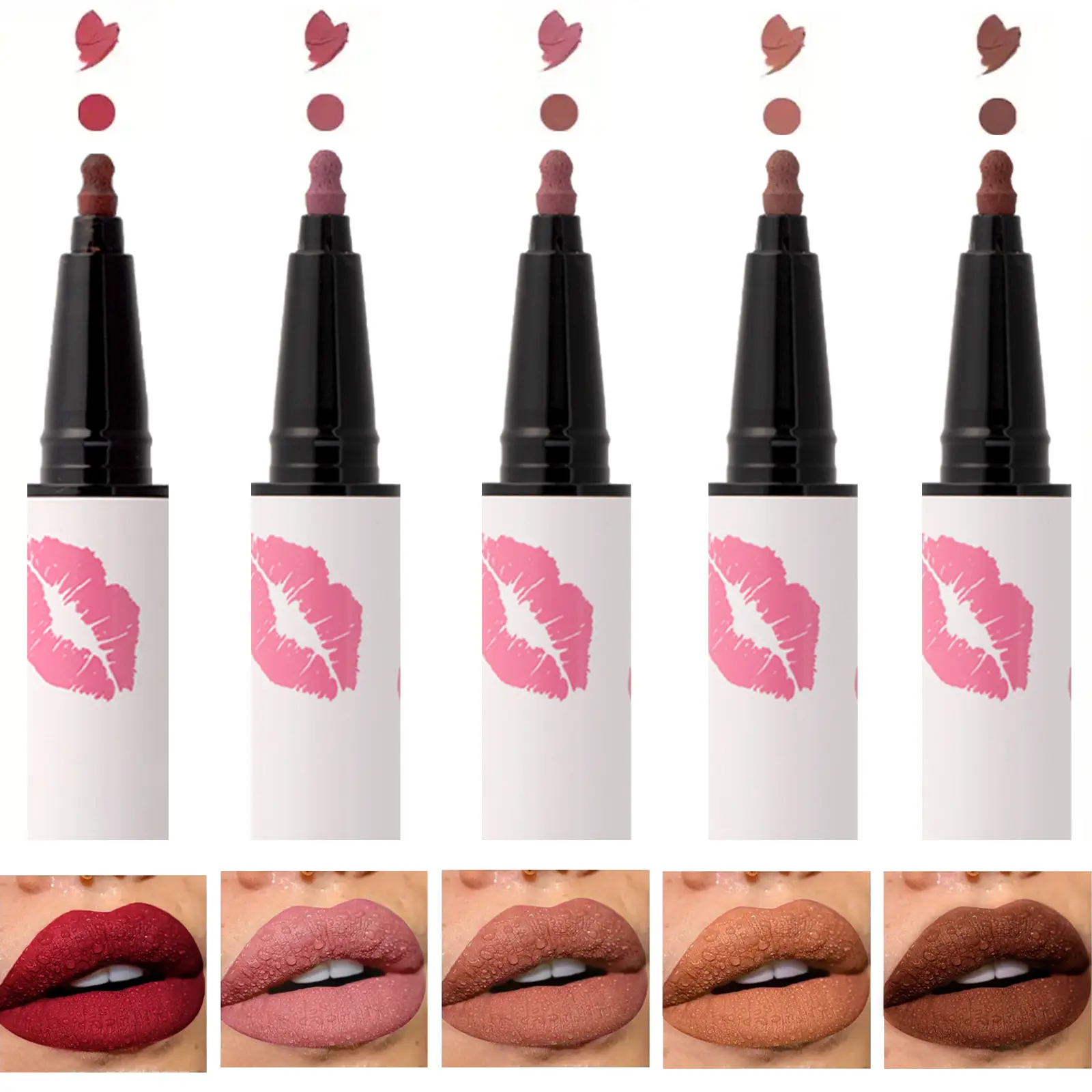 HECI Liquid Lip Liner, Long Lasting Waterproof & Transfer-resistant Lip Liner, Easy To Apply, Summer-proof Lip Makeup Cosmetic Product for Women