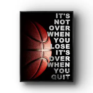 Room Decor 1pc, Motivational Quote Poster for Basketball Wall Decoration, Canvas Painting for Coaches And Athletes, Home Decor for Boys' Rooms, Gyms, Offices, Cottages, Living Rooms, Bedrooms, Hallways, Bathrooms, And Toilets, Wall Decoration 30. 48cm x 4