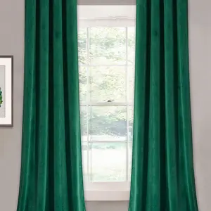 Solid Color Velvet Curtain, 1 Count Green Window Curtain, Window Drapes for Home Living Room Bedroom Decor, Home Decor Supplies