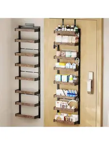 Over The Door Pantry Organizer, 8-Tier Adjustable Over-Door Storage Organizer, Multi-Space Kitchen, Bathroom, Bedroom Racks Shelf